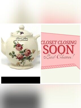 Teapot, Floral, Bloom Where You Are Planted, Martha Vaughn Lily Creek Collection